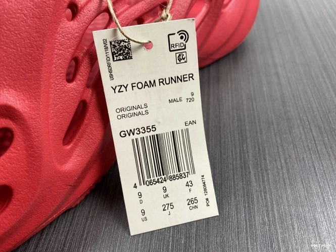 Red Adidas CW3355 Yeezy Foam 1002